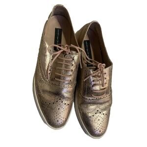Steven Steve Madden Oxford Sneaker Womens 8.5 M Allister Leather Rose Gold Shoes